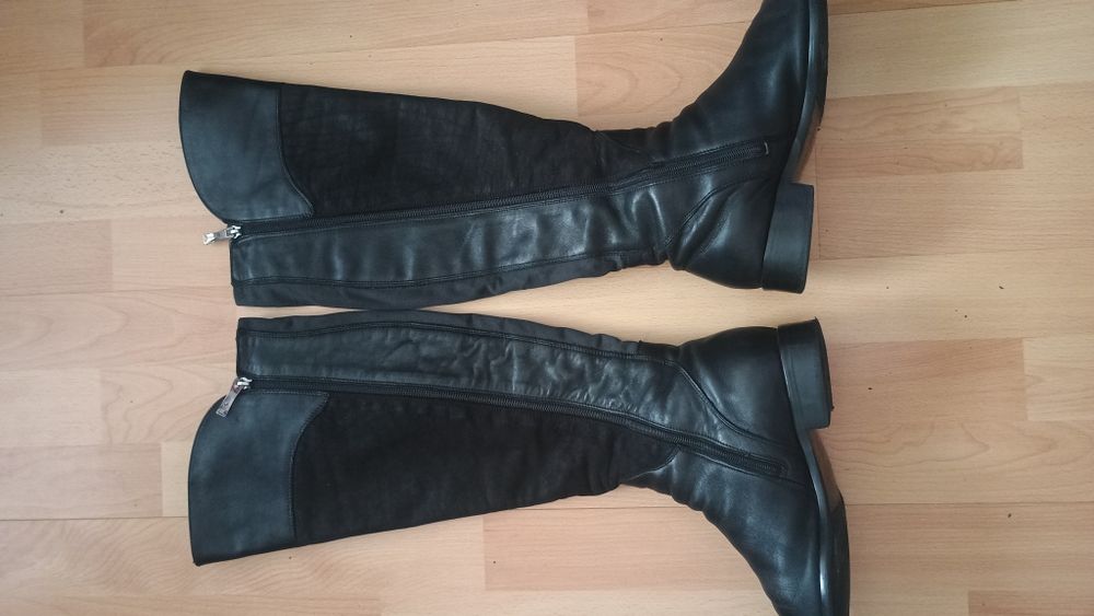 Kozaki skórzane czarne