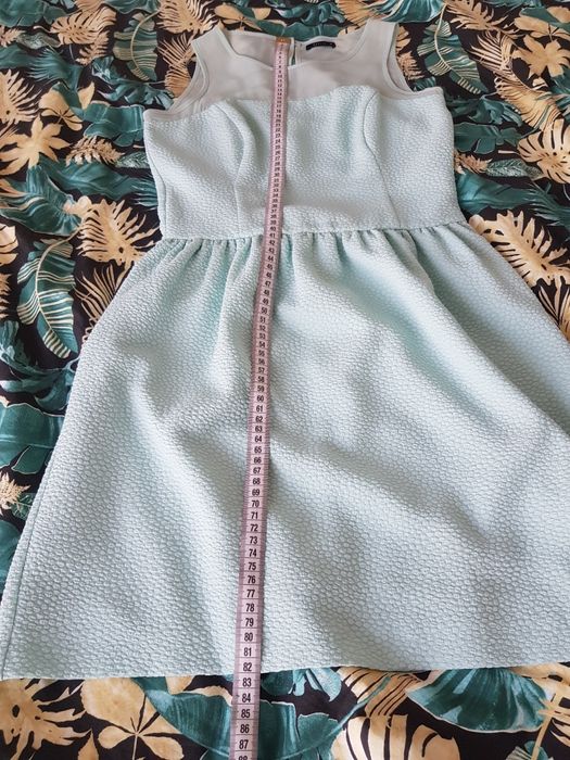 Sukienka Mohito XS 34 Turkus na wesele z siateczką elegancka