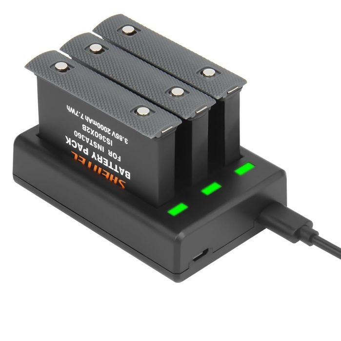 3× akumulator 3,85V 2000mAh potrójna ładowarka USB-C Insta360 ONE X2