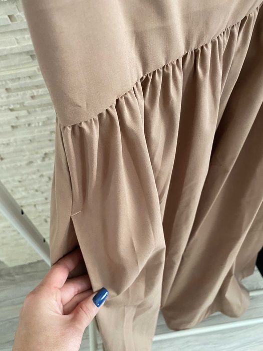 Lemonada nowa długa  sukienka z kieszeniami wiązana beżowa S-M