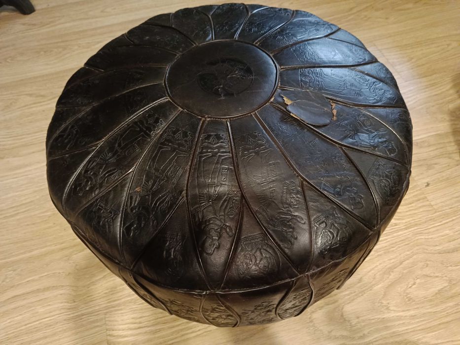 Pufa skórzana, krzesło, fotel