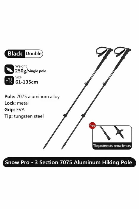 Трекінгові, туристичні палки Naturehike ST03 Snow Pro, black diamond