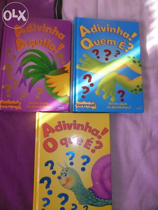 3 Livros adivinha o que e? portes inc