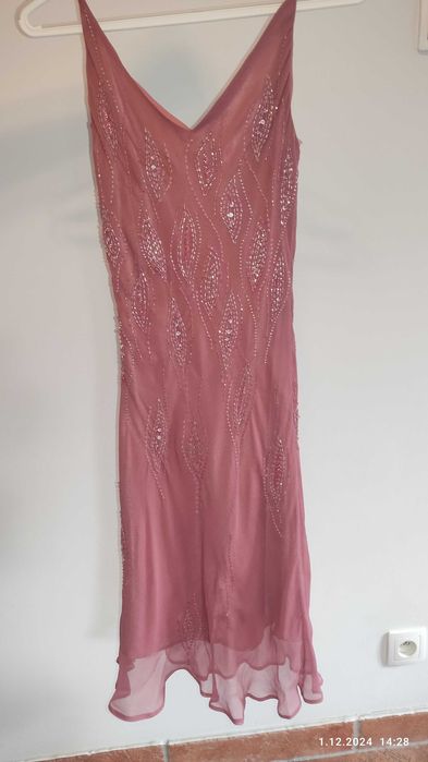 Sukienka Bankietowa "Aryton" r.38 kolor: "spokojny róż" cena -85 %,