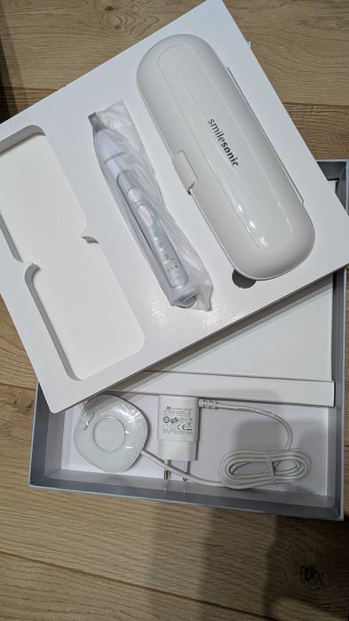 Szczoteczka soniczna Smilesonic UP White | NOWA (rękojeść + ładowarka + etui)