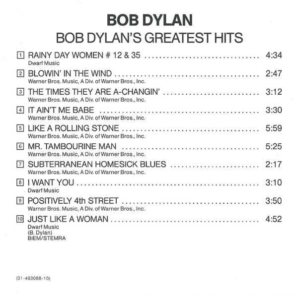 Bob Dylan - Greatest Hits - CD original - anos 80