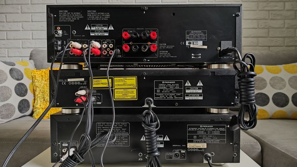 PIONEER zestaw stereo, wieża HI-FI. Amplituner,CD, magnetofon. Pilot.