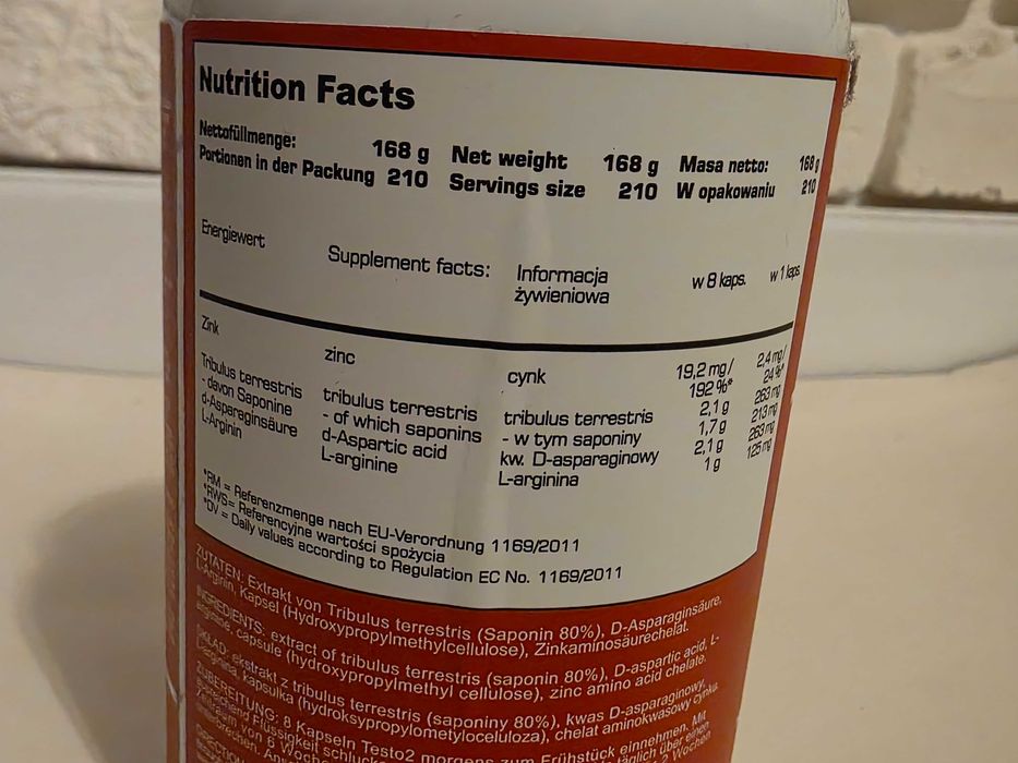 Testo2– booster testosteronu 210 kaps.