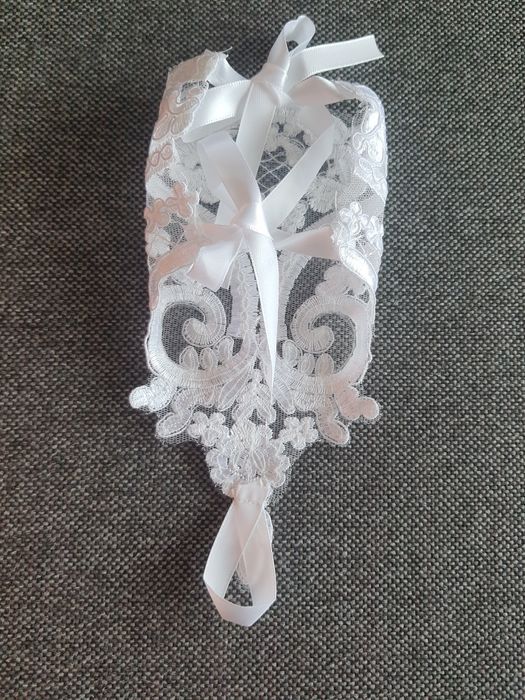 Piękne koronkowe rękawiczki ślubne mitenki bez palców na ślub wesele !