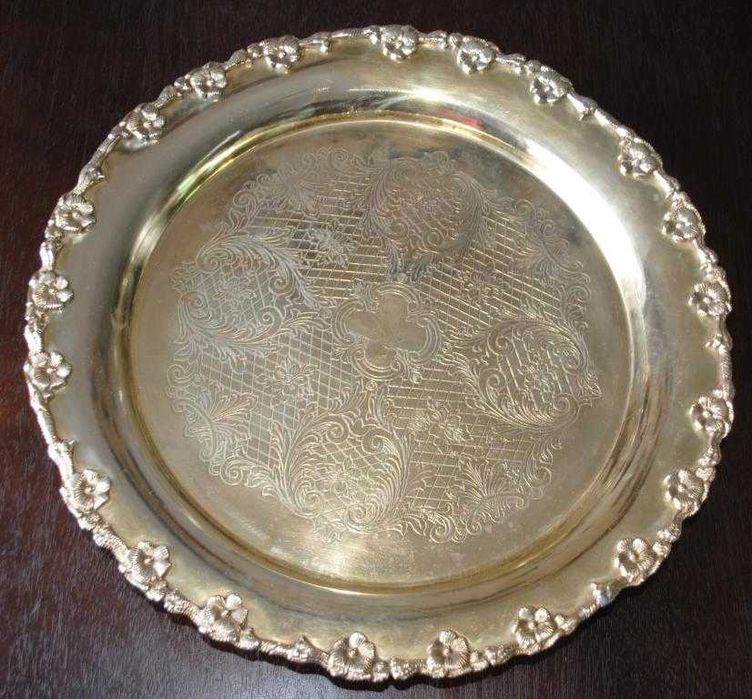 Старовинний товстий піднос бронза подарунок на бронзове весілля