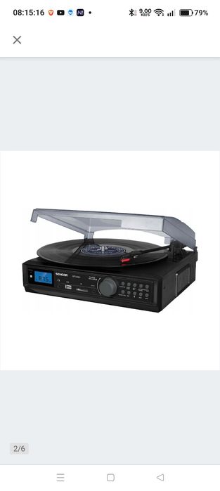 Gramofon Sencor STT 212U Z USB/SD/FM/BT