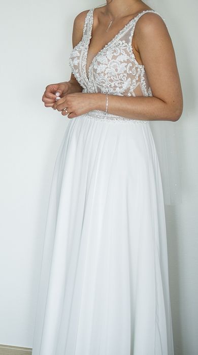 Suknia ślubna wzrost 174 cm + 6,5 cm obcas