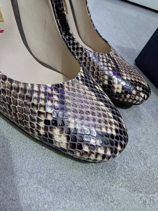 Туфли кожаные, под змеиную кожу