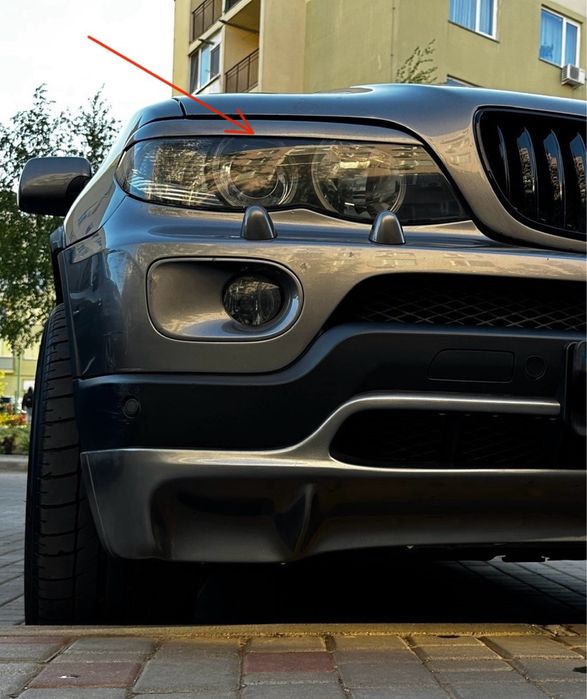 Накладки на передні фари BMW X5 E53 (2003-2006)
