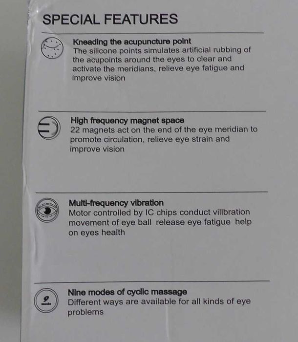 Masażer do oczu do terapii magnetycznej oczu 9-trybów