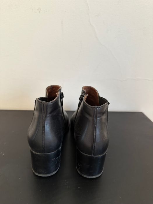 Botins pretos em pele da Prof Tamanho 36