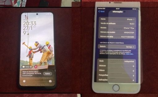 Dois telemoveis, iphone e xiaumi note 12