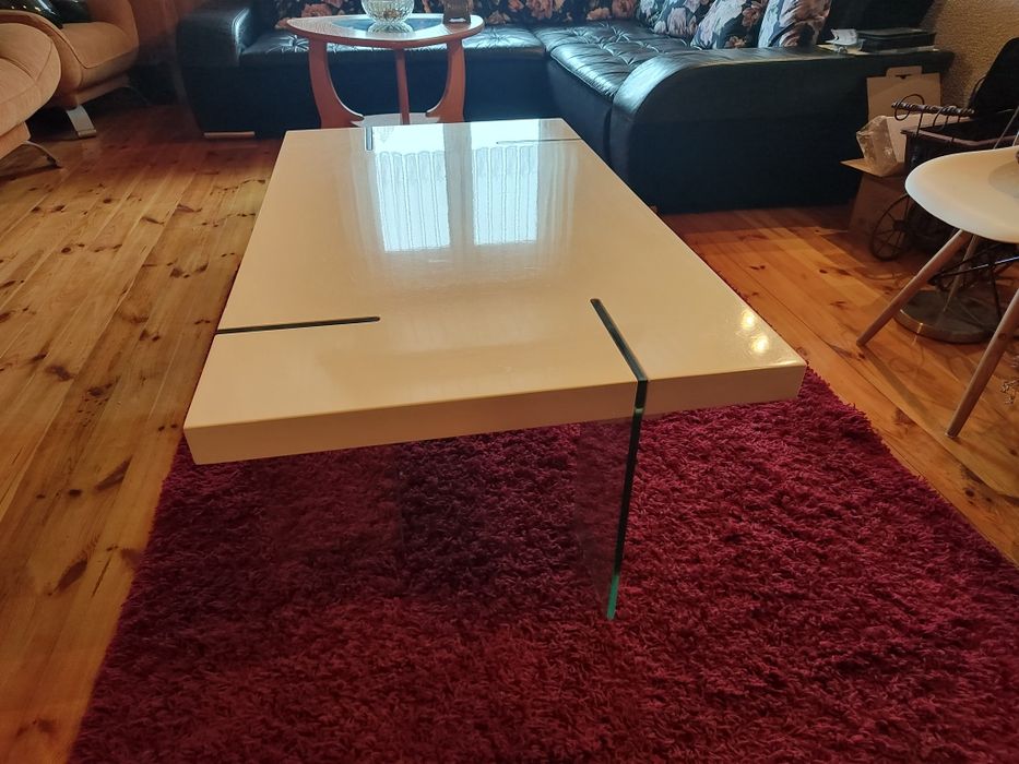 Ława, stolik biały połysk