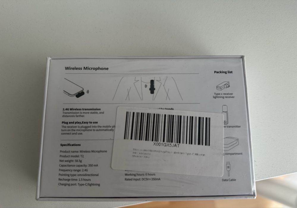 Новий WingsSin 2.4 GHz бездротовий мікрофон - з Німеччини, запакований