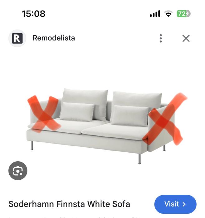 Soderhamn pokrowiec na sofę trzyosobową Finnsta biały