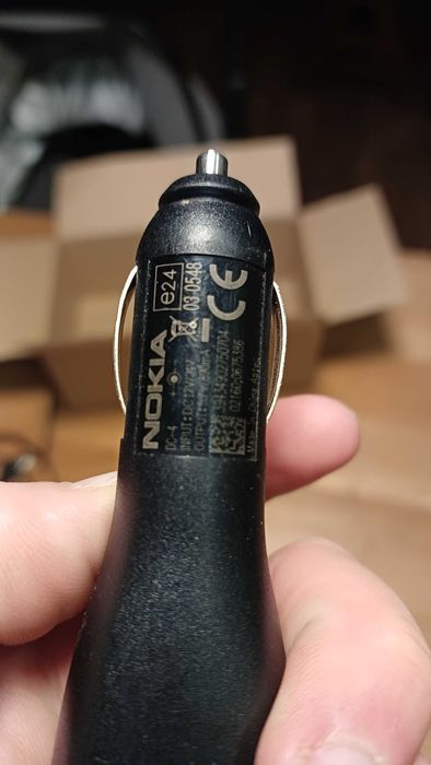 Ładowarki Nokia cienki bolec - komplet sieciowa + samochodowa cienka