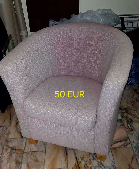 cadeirão individual Rosa em tecido