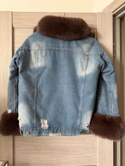 Джинсова парка з песцем