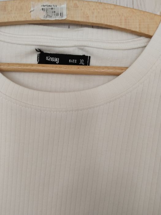 Biały bawełniany podkoszulek Sinsay L/XL