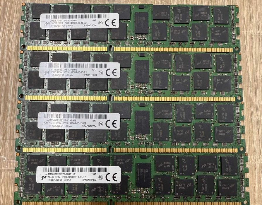 Оперативна памʼять серверна Micron 4 шт по 16Gb PC3 14900R робоча