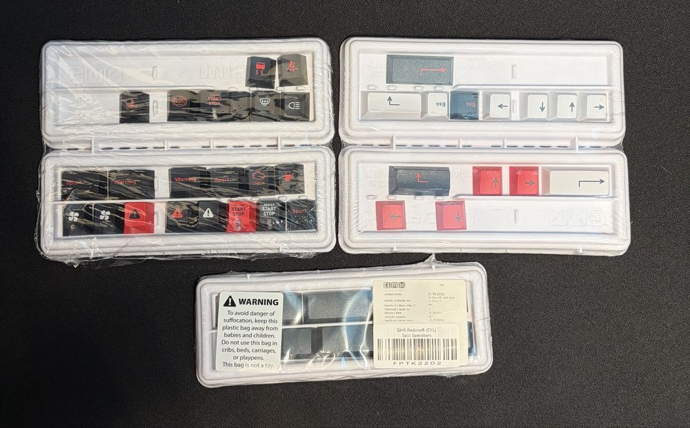 GMK Redline Keycaps — Standard + Novelties + Accents + Spacebars