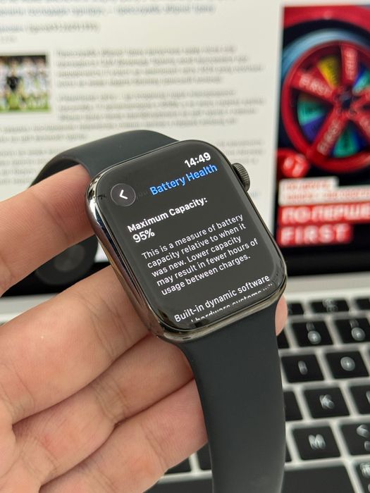 Apple Watch Series 8 45mm Graphite Stainless Steel Повний комплект