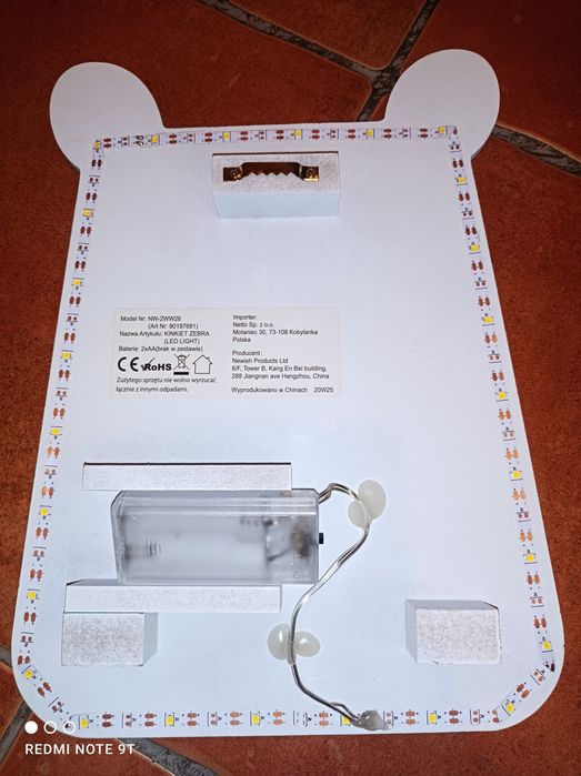 Lampka nocna led zebra kinkiet dziecięca nowa