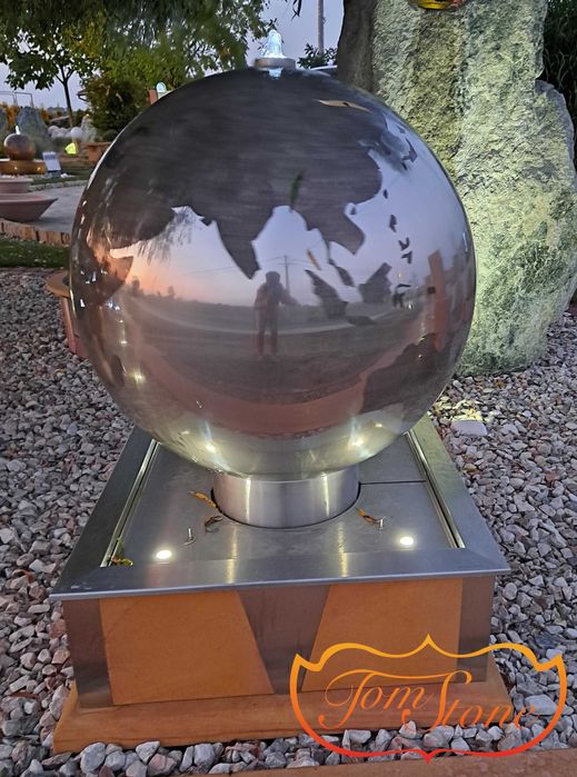 FONTANNA OGRODOWA Fontanna tarasowa Kula ze stali nierdzewnej GLOBUS