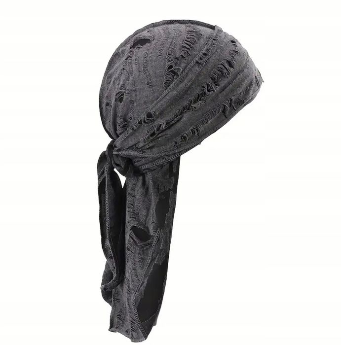 Durag Chusta Bandana na głowę Szara Turban Rap Hip Hop prezent