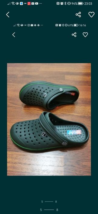 Klapki Męskie Typu Kroksy Lekkie Wygodne Oliwka 44