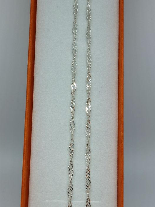 Srebrny łańcuszek, splot Singapur, próba 925, długość 40 cm
