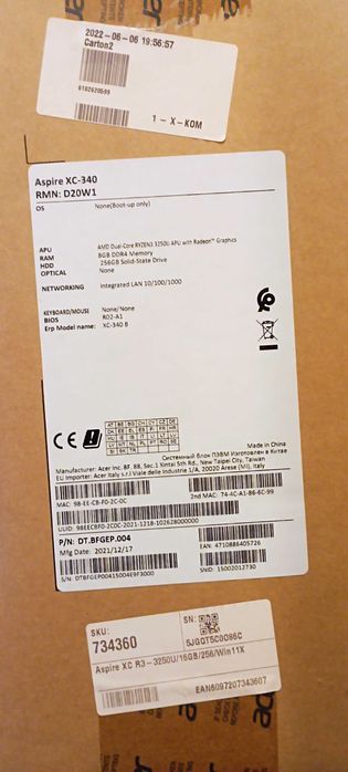 2 szt. Acer Ryzen 3 3250U, Mini Acer, Win 11, płyta. Idealny do biura.