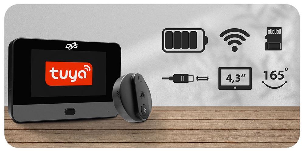 DVS-VDV165MS-T wizjer elektroniczny WiFi 2Mpx 4,3" audio aplikacja Tuya Smart