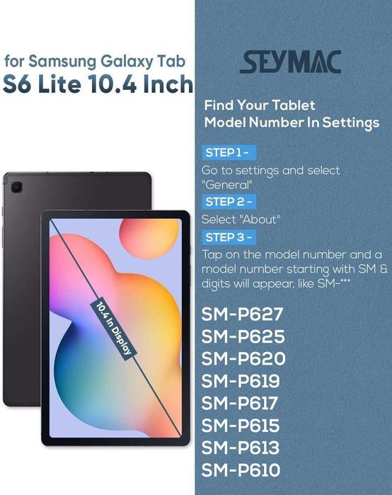 SEYMAC etui pancerne 360 Samsung Galaxy S6 Lite 10,4" obrotowe stojak