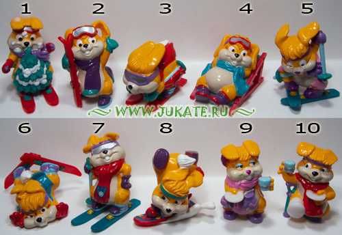 FERRERO Киндер сюрприз Серия Зайцы (Кролики) / Ski Bunnies, 1996 г