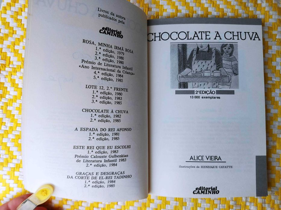Chocolate à chuva
Alice Vieira