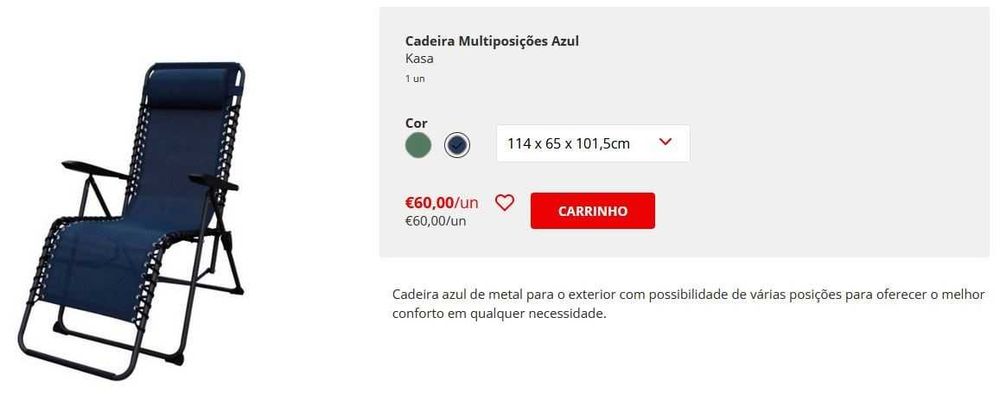 Cadeiras Multiposições Azul Kasa Costanova