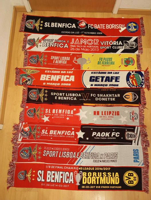 SL Benfica cachecol de jogo de futebol novo oficial, artigo de coleção