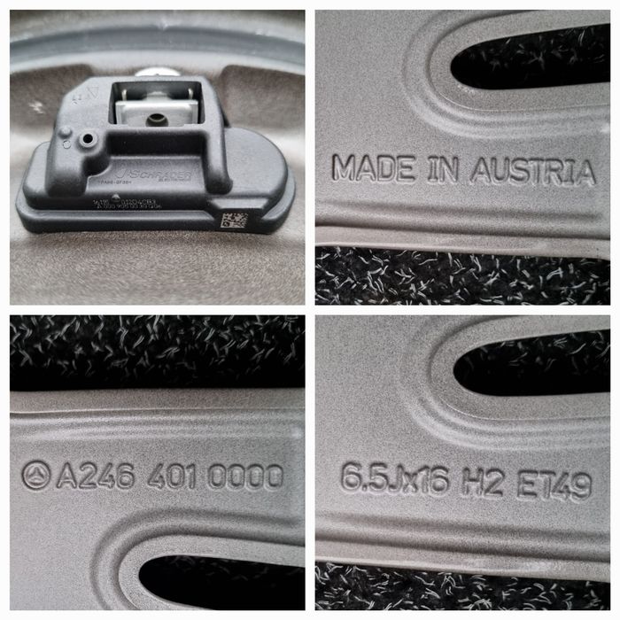 Felgi Alu z czujnikami 16" Mercedes B Klasa W246 A Klasa W176 CLA Oryg