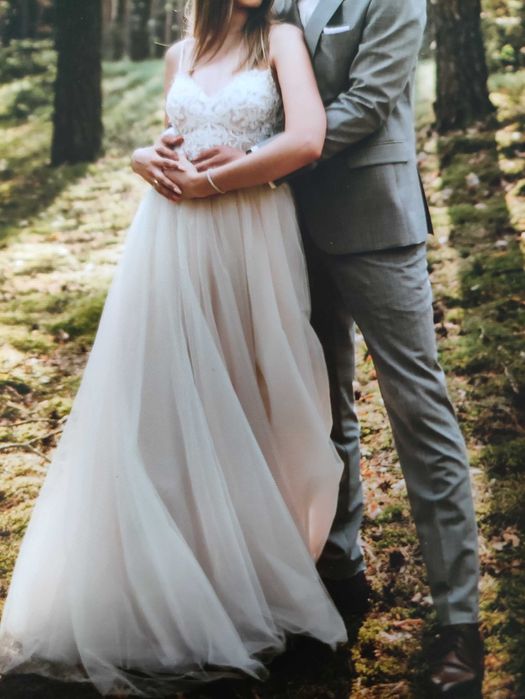 Suknia ślubna tiul koronka GRATIS biżuteria ślubna