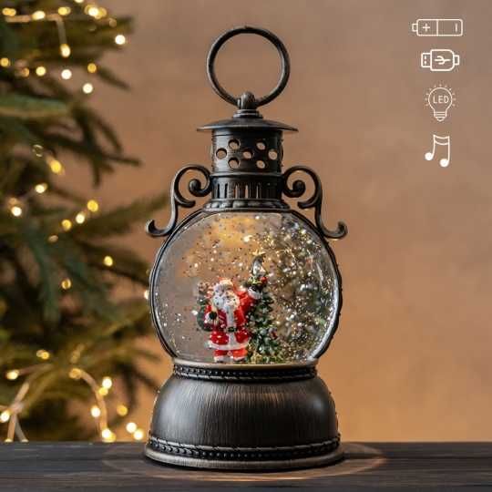 Новорічний ліхтар LED Іграшка з снігом Новогодний фонарь Музична куля