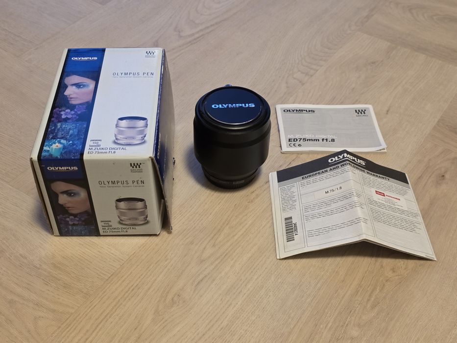Obiektyw Olympus M.Zuiko ED 75mm f/1.8 Czarny - jak nowy