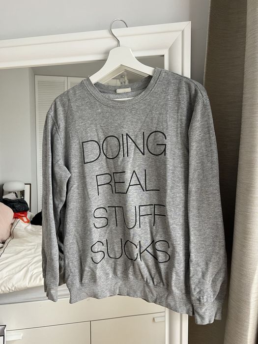 Szara bluza przez głowe S/M hoodie Local Heroes y2k
