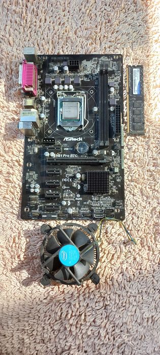 Продам комплект H81 Pro BTC/Celeron(R) G1840 (2.80GHz)/DDR3 4GB 1600Mh