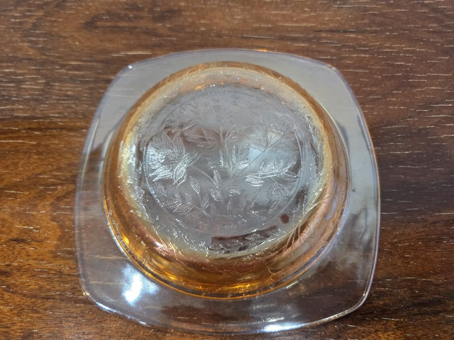 Manteigueira vidro casca de cebola